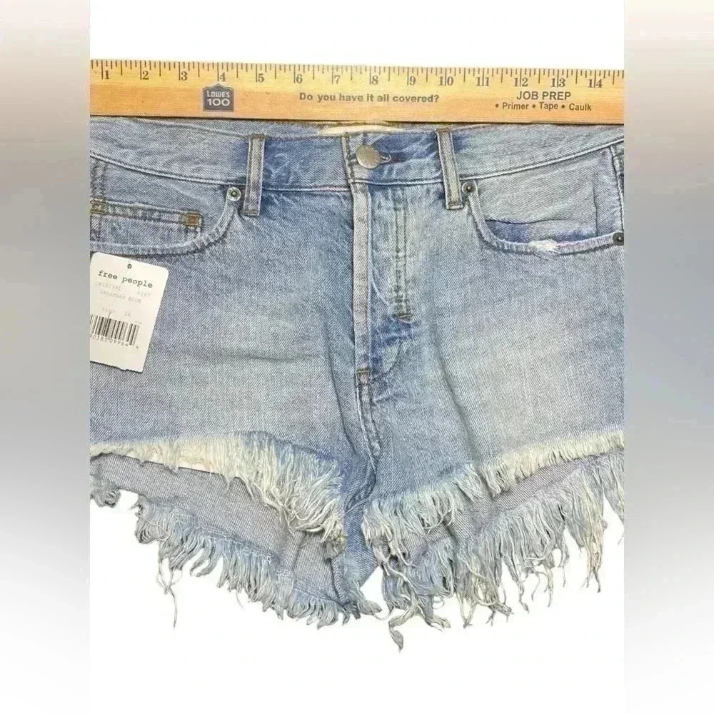Free People Denim Soft & Relaxed Cutoff Shorts Distressed 26 We the Free NWT